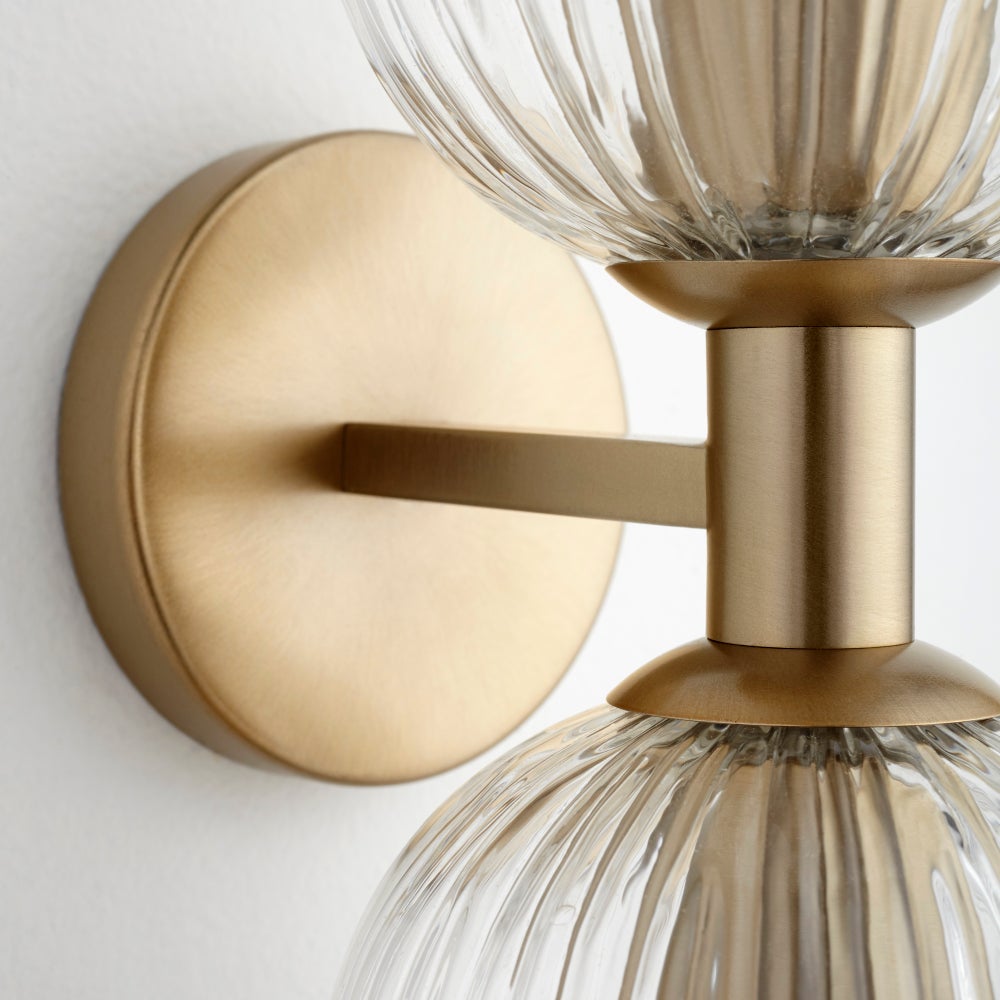 Helios Wall Mount | Black & Aged Brass