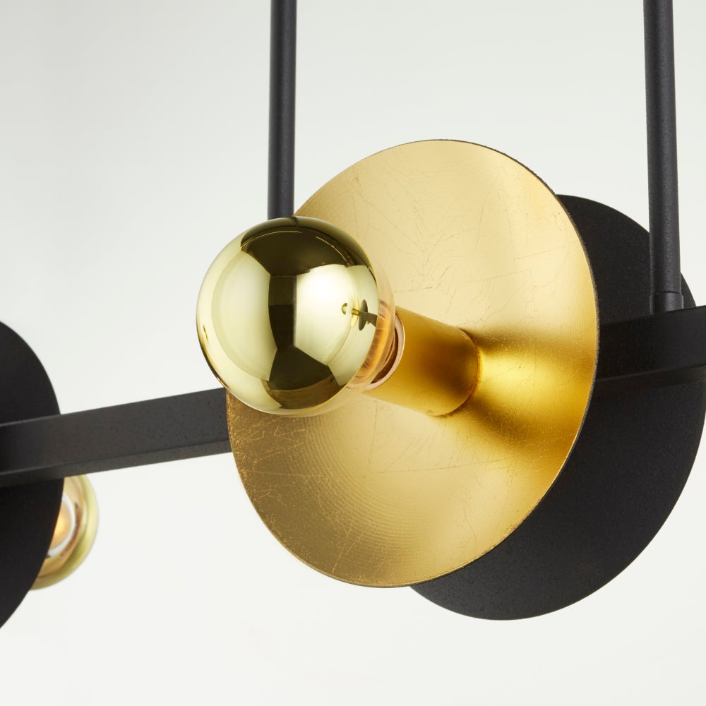 Artemis Chandelier | Noir And Gold Leaf - Small
