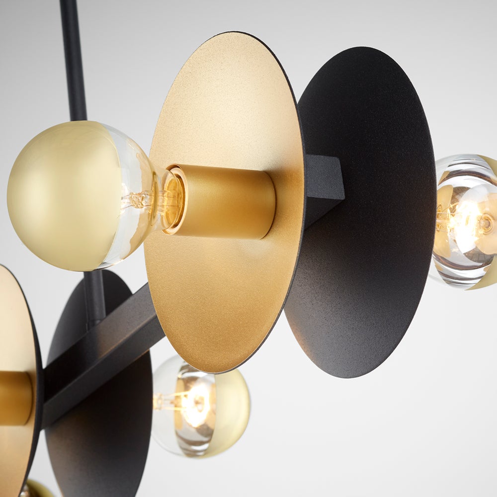 Artemis Chandelier | Noir And Gold Leaf - Small