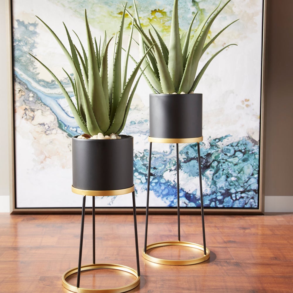 Liza Planter | Gold And Black - Small
