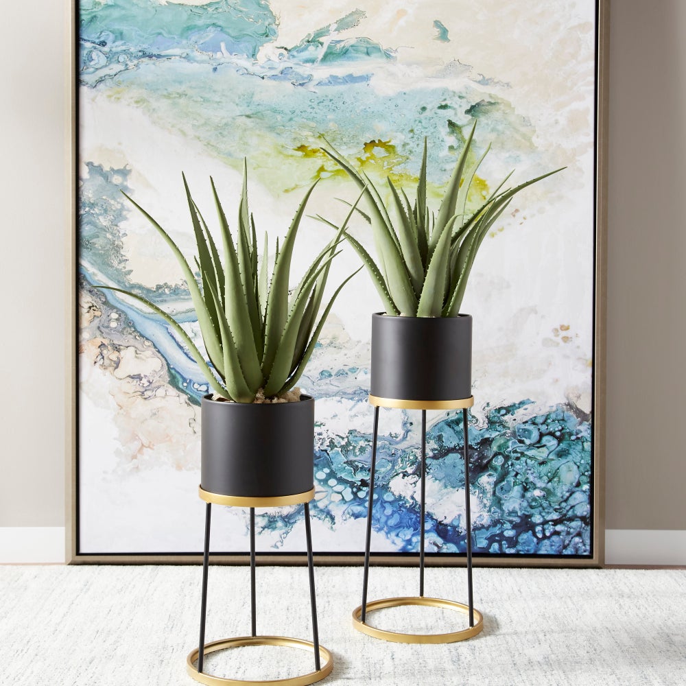 Liza Planter | Gold And Black - Large