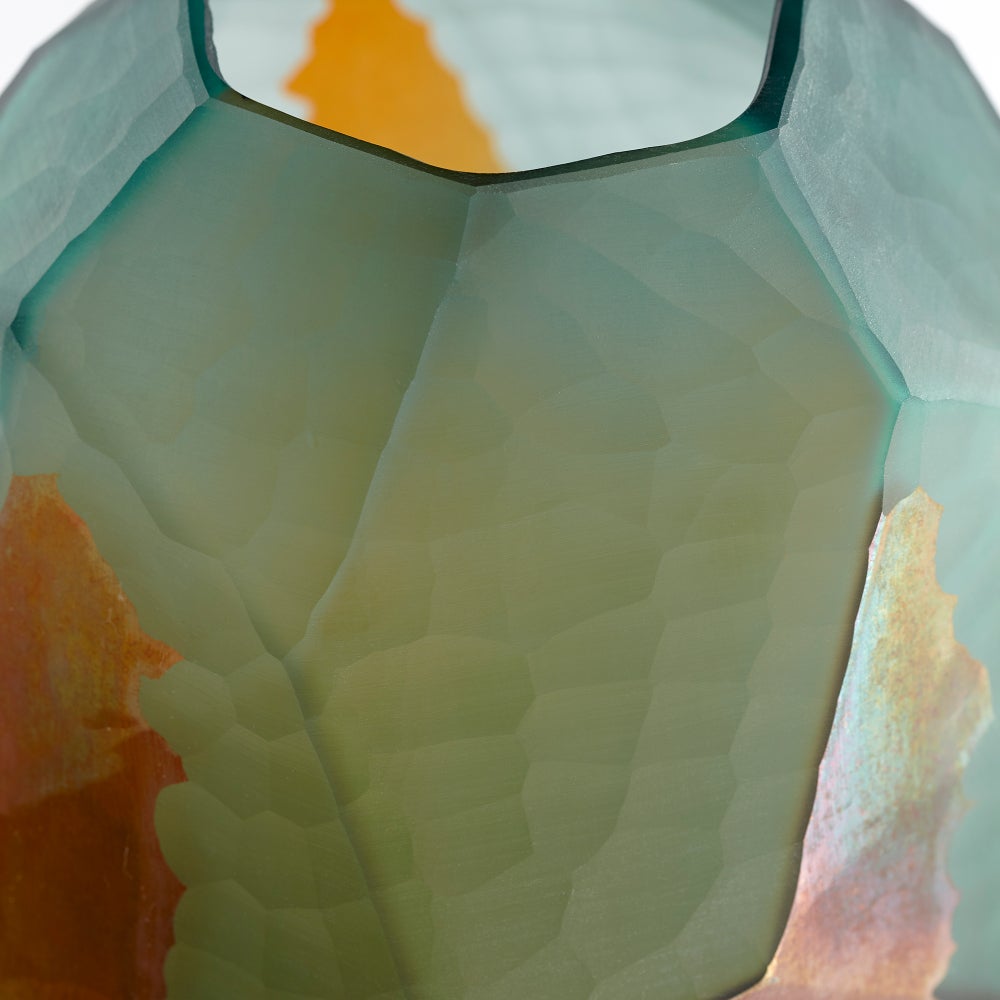 Roca Verde Vase | Green And Gold - Large