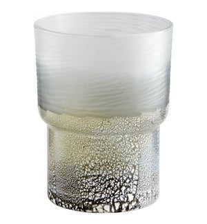 Canyonland Vase | Clear And Guilded Silver - Squat
