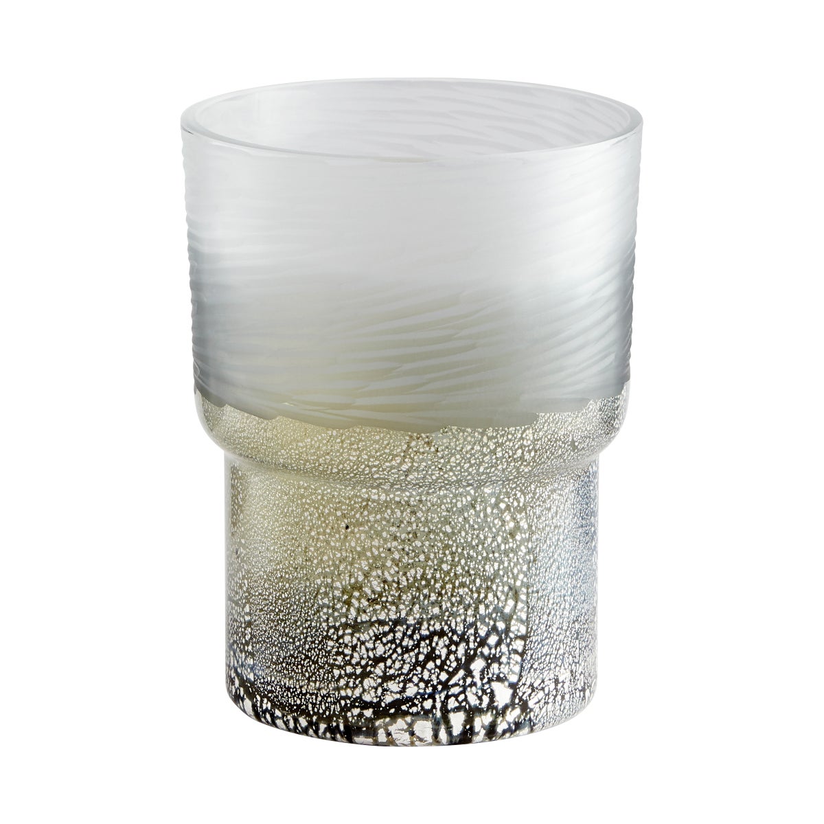 Canyonland Vase | Clear And Guilded Silver - Squat