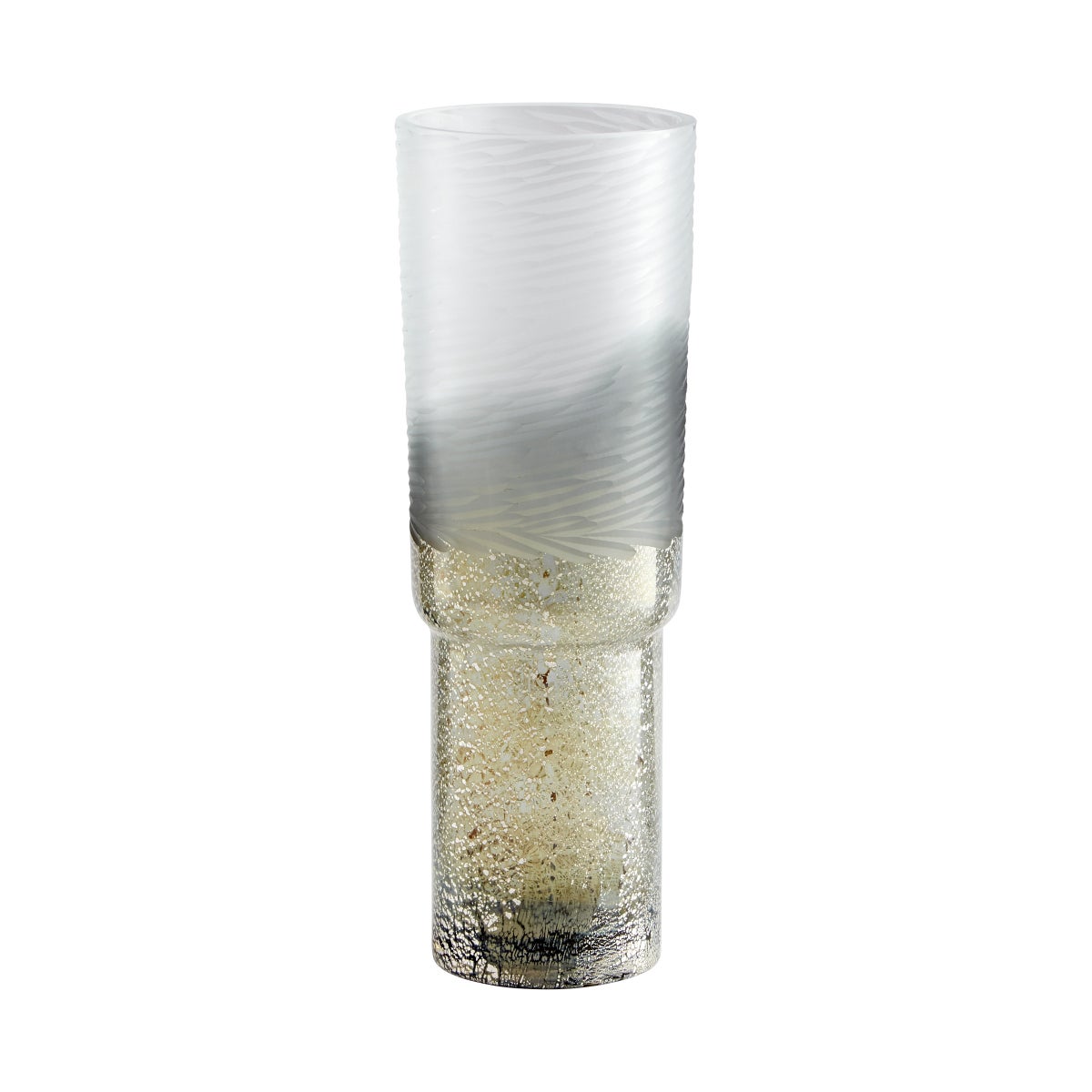 Canyonland Vase | Clear And Guilded Silver - Tall