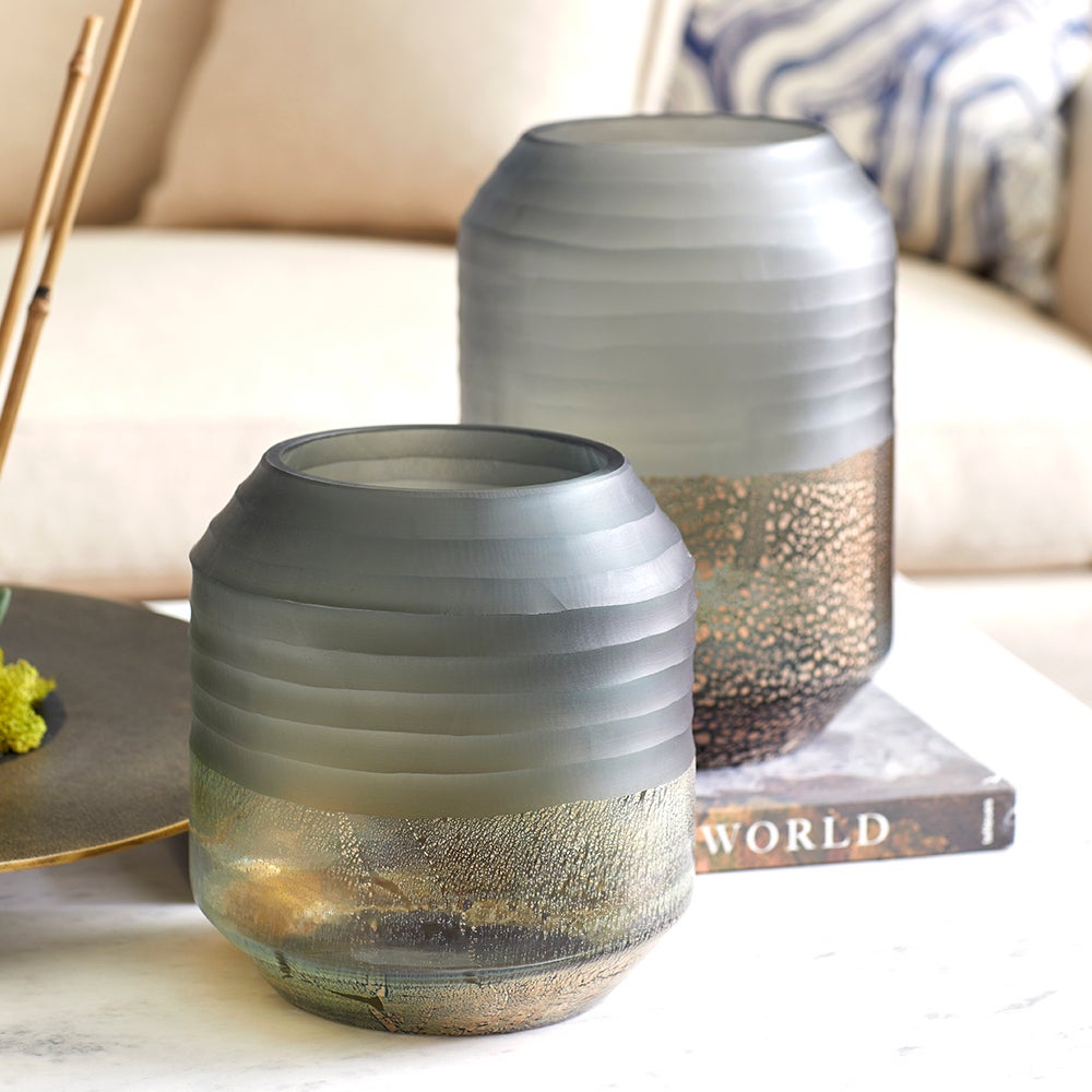 Alchemy Vase | Grey And Guilded Silver - Small