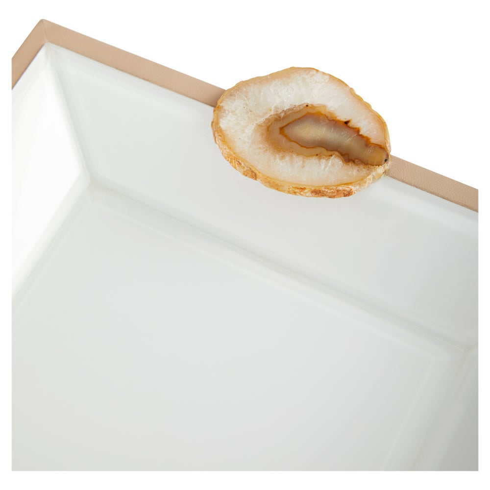 Light Crystal Tray | White And Gold