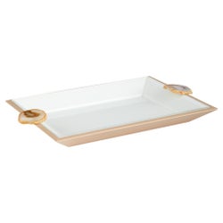 Light Crystal Tray | White And Gold