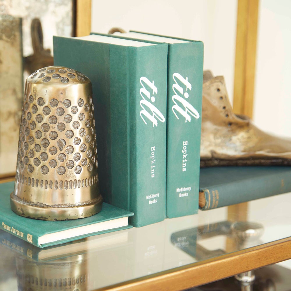 Sewing Thimble Token, Aged Brass - vases