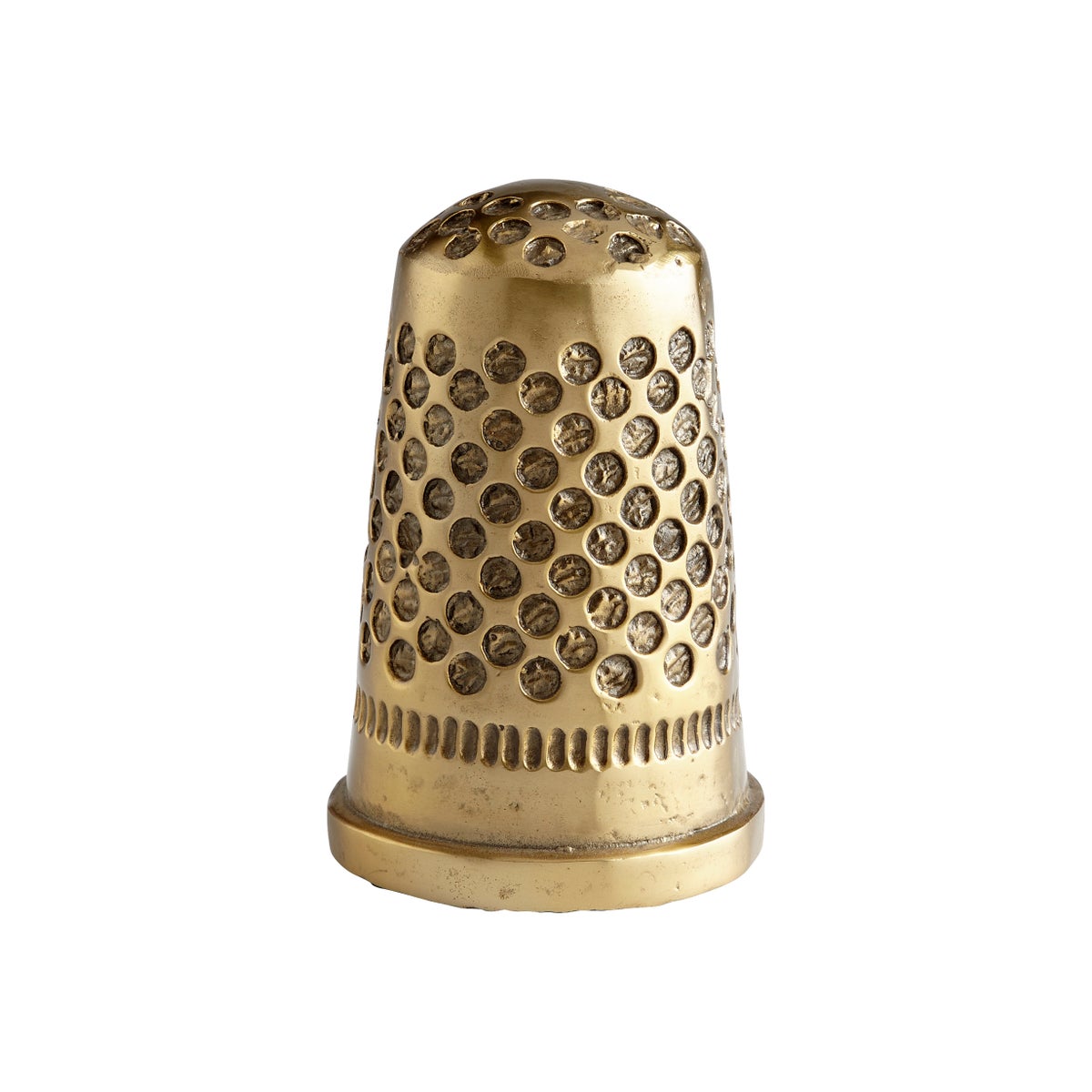 Sewing Thimble Token, Aged Brass - nature