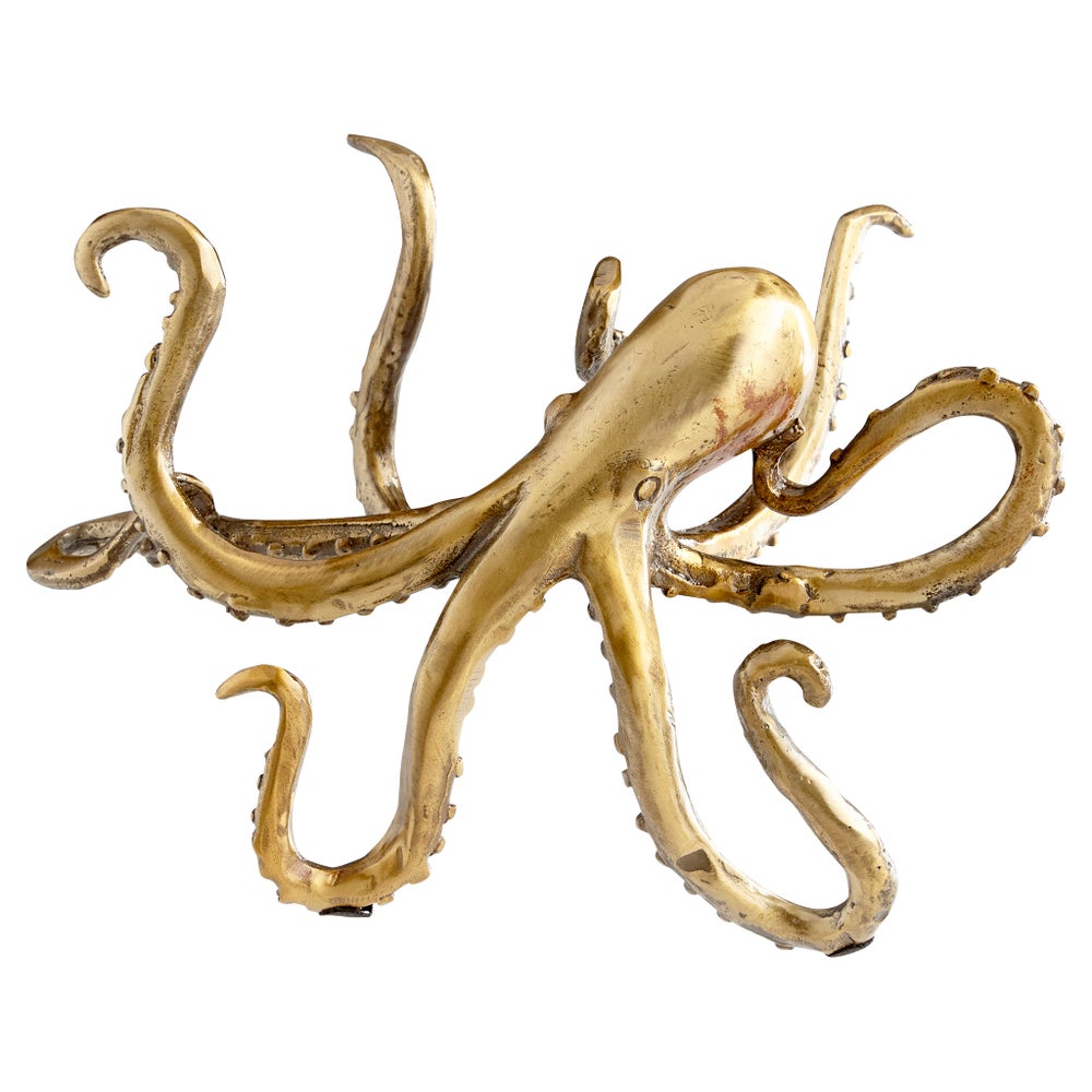 Octopus Shelf Decor | Aged Brass