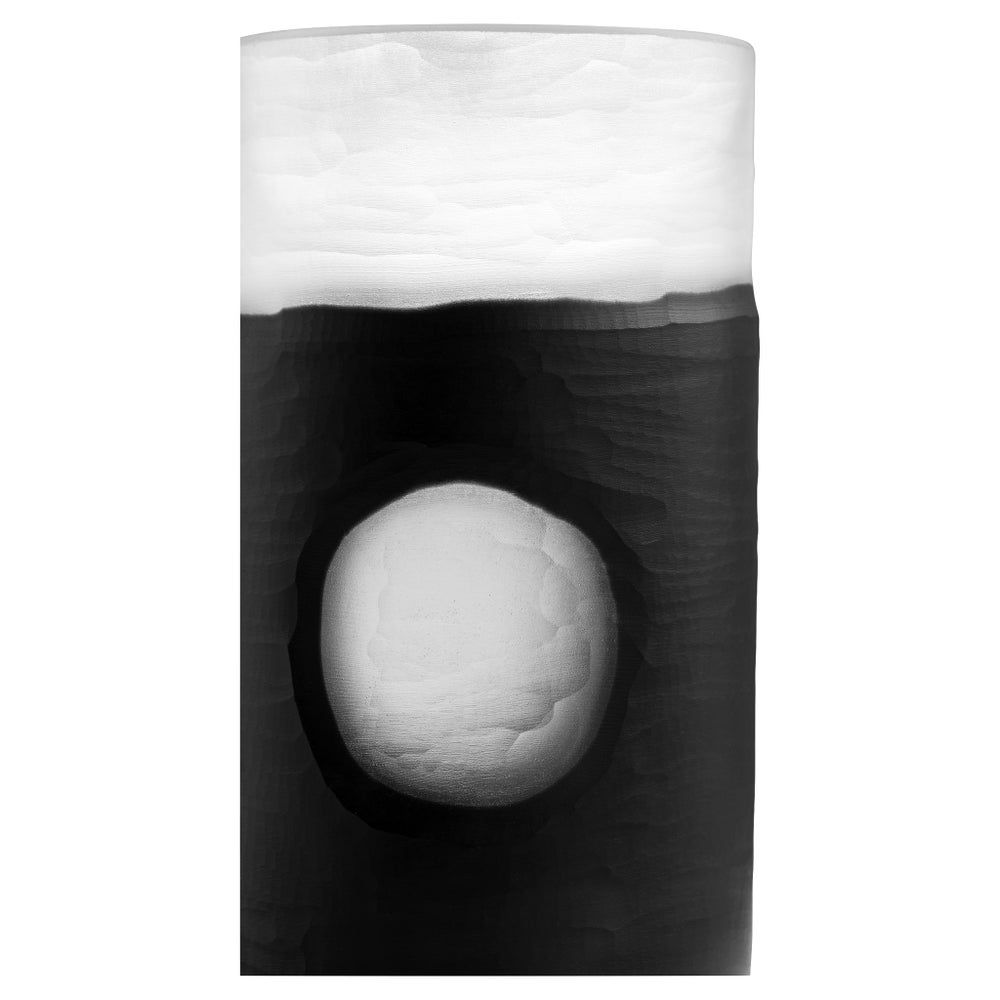 Ominous Frost Vase Short | Clear And Black