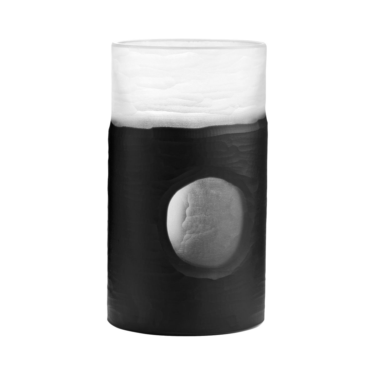 Ominous Frost Vase Short | Clear And Black