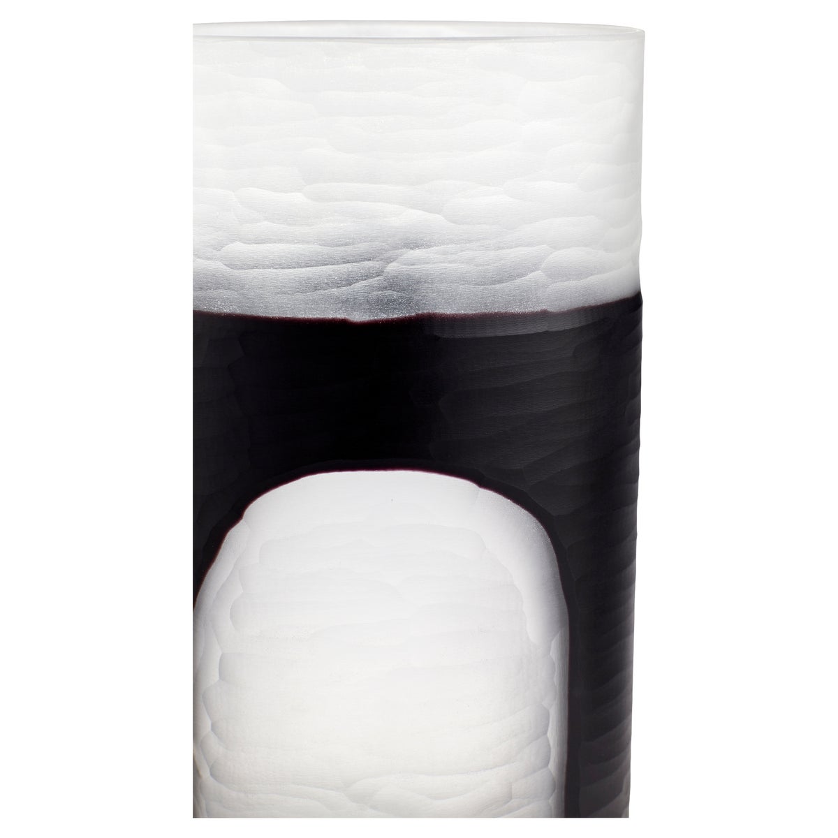 Ominous Frost Vase Tall | Clear And Black
