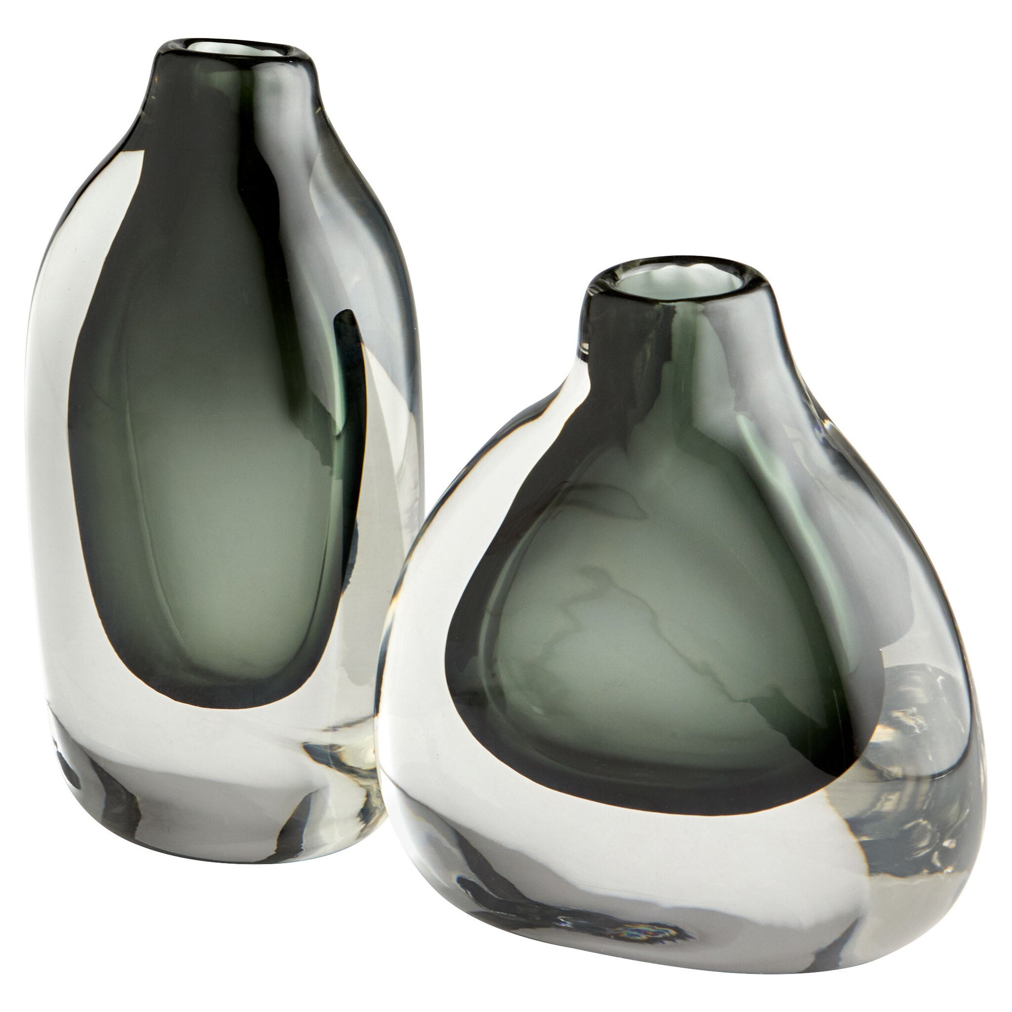 Moraea Vase | Grey/Clear - Small - vases | cyan.design