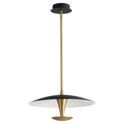 SPACELY 18" Pendant | Black & Aged Brass