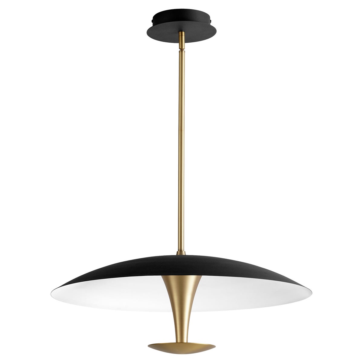SPACELY 26" Pendant | Black & Aged Brass