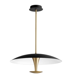SPACELY 26" Pendant | Black & Aged Brass