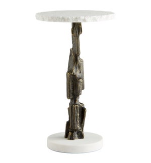 Amida Side Table Designed by J. Kent Martin | Bronze & White