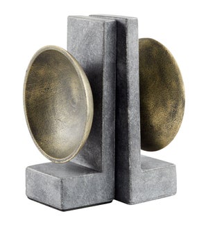 Taal Bookends Designed by J. Kent Martin |  Black & Brass