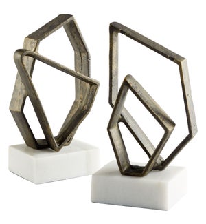 Euclid Bookends Designed by J. Kent Martin |  White & Bronze