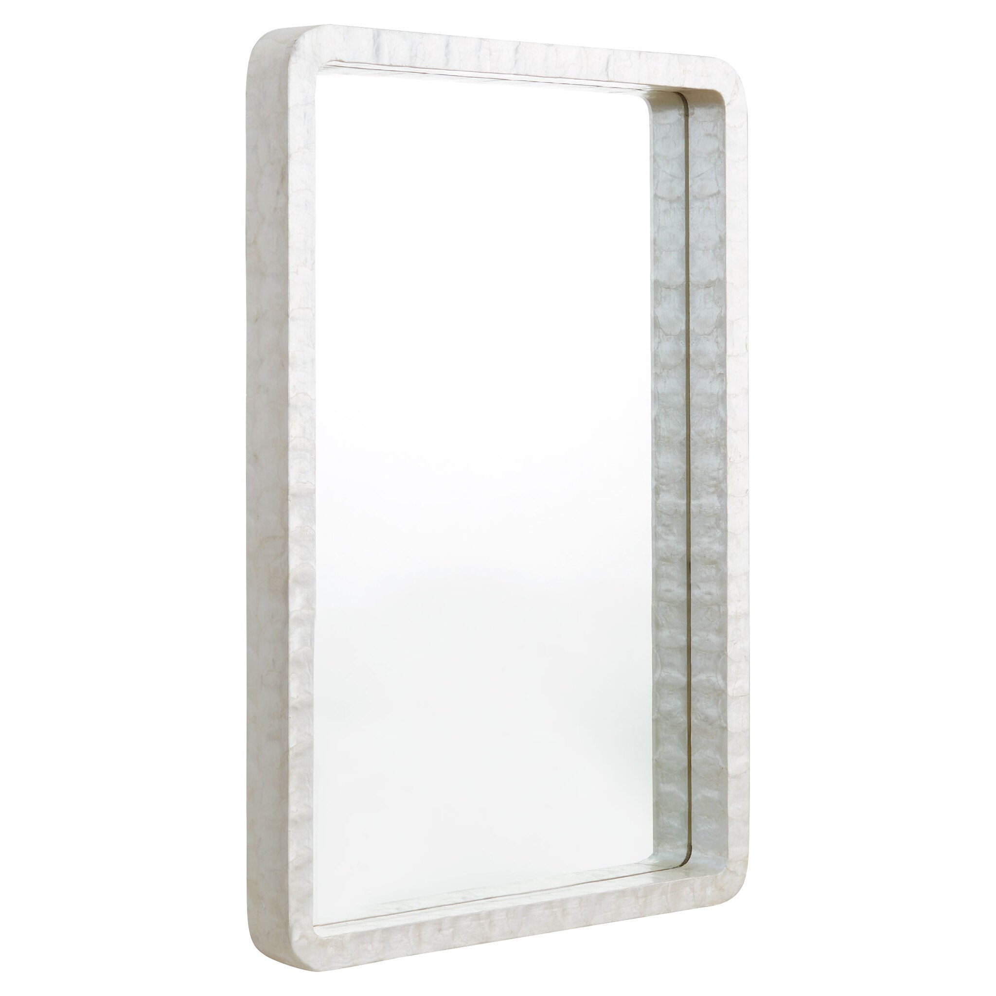 Triton Rectangular Mirror Designed by J. Kent Martin | White 