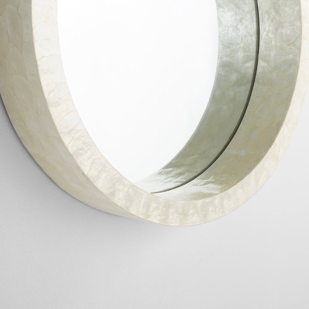 Triton Round Mirror Designed by J. Kent Martin, White - Small - mirrors