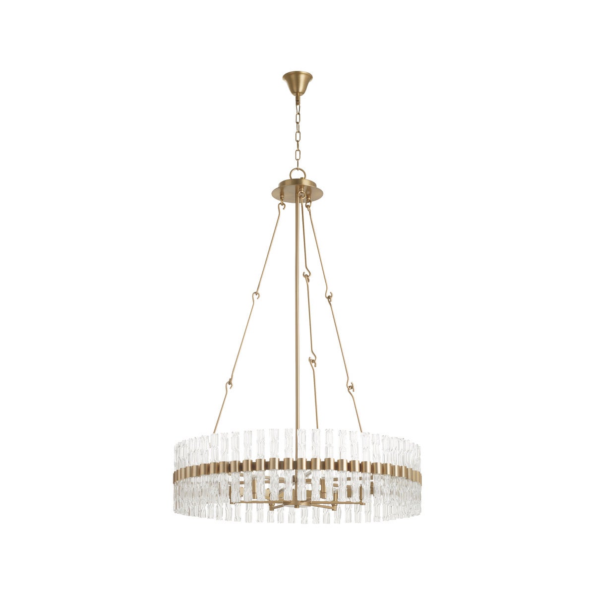 Bistro 6-Light Satin Brass Chandelier with LED Bulbs Included