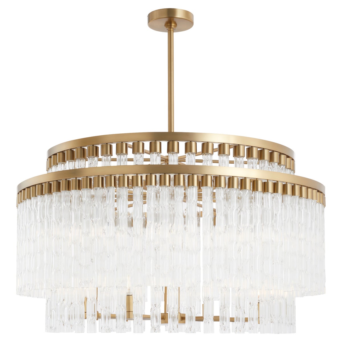 Nobel 12-Light Chandelier - Aged Brass - chandeliers