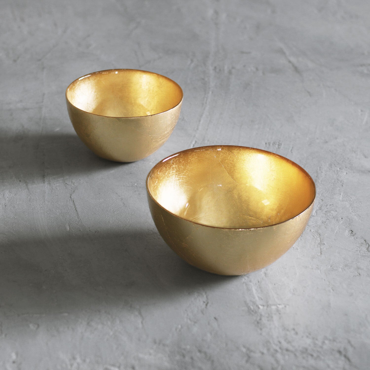 TWS CB2525 Crushed Glass Square Soup Bowls with Gold - The