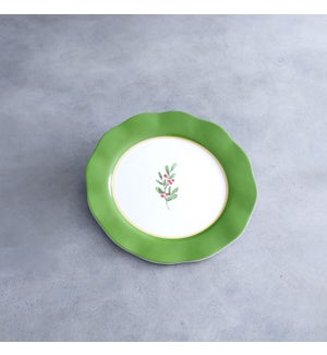 VIDA Holly 11" Dinner Plate Set of 4 (Green and White)