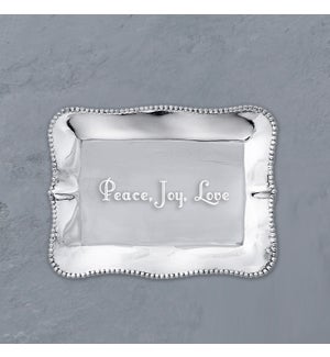 GIFTABLES Pearl Denisse Rectangular Engraved Tray "Peace, Joy, Love"