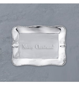 GIFTABLES Pearl Denisse Rectangular Engraved Tray "Merry Christmas!"