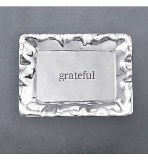 GIFTABLES Vento Rectangular Engraved Tray "grateful"