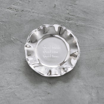 GIFTABLES Vento Wine Plate "Good friends, Good wine, Good times"