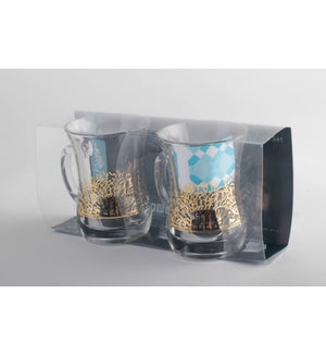 Wisteria Glass Mug 2pc Set 7.61oz Murjan Gold                625114237769