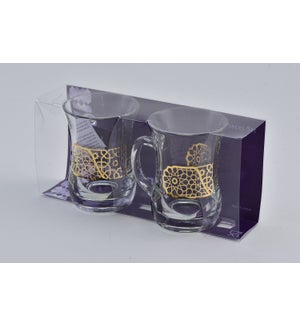 Wisteria Glass Mug 2pc Set 7.61oz Furat Gold                 625114238642