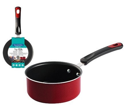 Tramontina Everyday 1 Quart Non-Stick Red Open Sauce Pan 