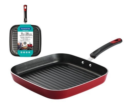 Tramontina Everyday 8, 10 and 12 Non-Stick Red Frying Pans, 3