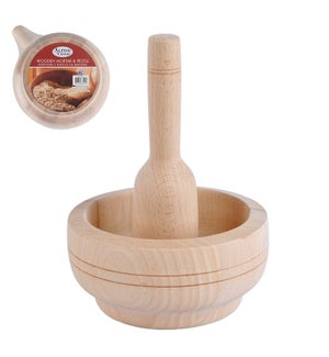 Garlic Wooden Bowl and Crusher, Crusher:6.5in, Bowl: 5.5in   643700785992