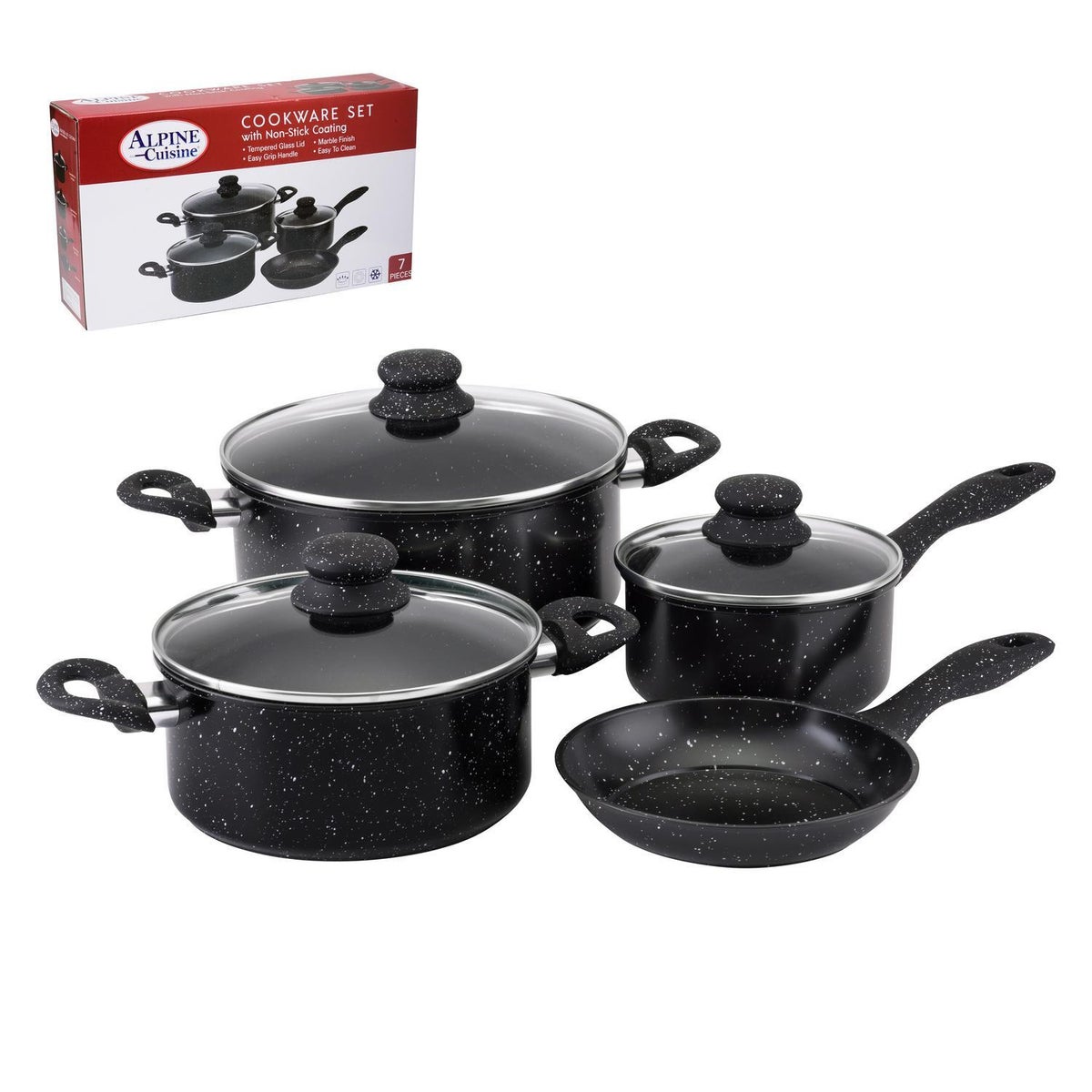 7 Piece Carbon Steel Nonstick Petite Cookware Set