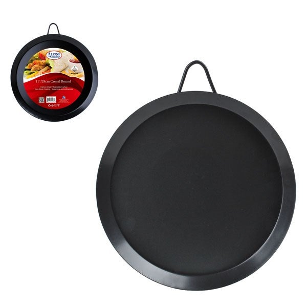 Comal Carbon Steel 11in Nonstick Coating Round 643700158826 - woks griddles  comals