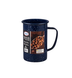 Alpine Cuisine Enamel Steel Dark Blue Speckle Tall Mug 20oz  643700383143