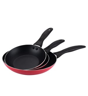 "Alu. Frypan 3pc Set, Non-stick coating and Red painting, Ba 643700345325