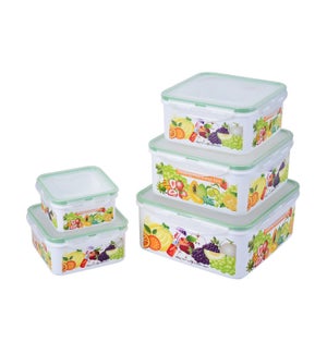 "Food container 5pc set, square"                             643700336545