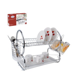 Dish Rack Chrome plated with PP tray 16in                    643700136596