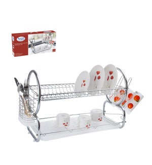 Dish Rack Chrome plated with PP tray 22in                    643700136619