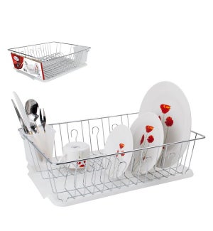 Dish Rack Chrome PP plated cutlery holder 17.7x13.7x5.3in    643700136626