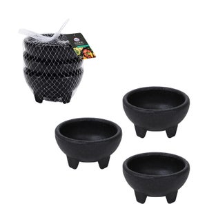 Salsa Bowl Plastic Small, 3pc set, Black, 5x25in             643700144232