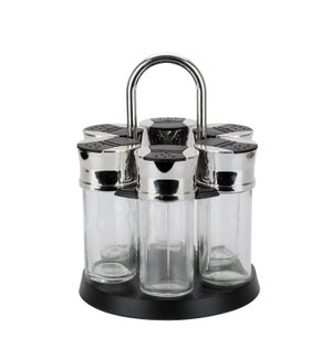 Glass Spice Bottles 6pcs with Plastic Stand                  643700198709